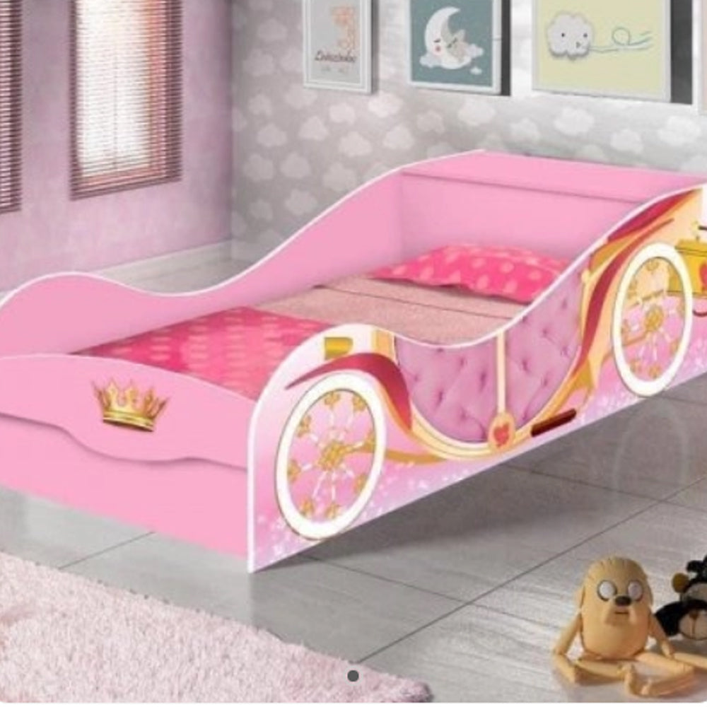 CAMA CARRUAJE ROSA