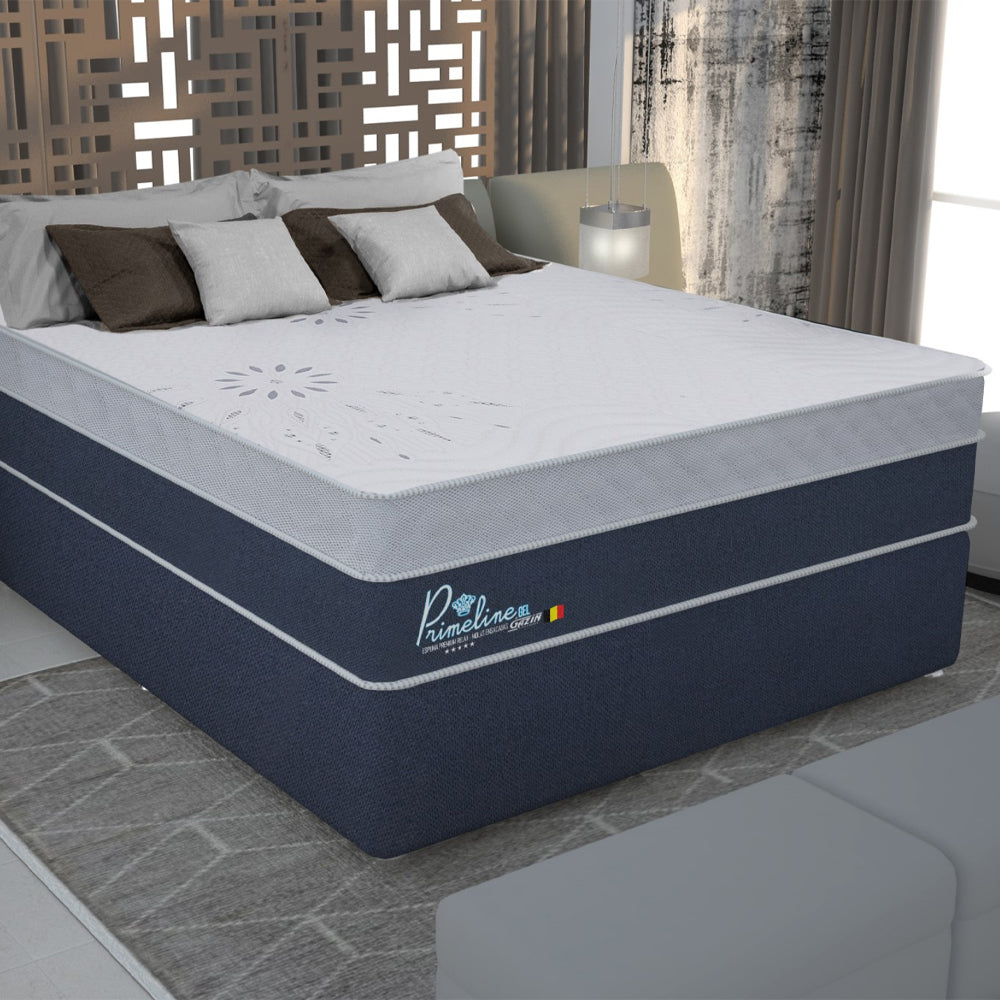 Sommier Queen Espuma Gel Resortes Confort Supremo