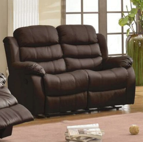 SOFÁ RECLINABLE BEVERLY MARRON 2 CUERPOS