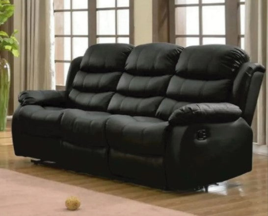 SOFA RECLINABLE BEVERLY NEGRO 3 CUERPOS