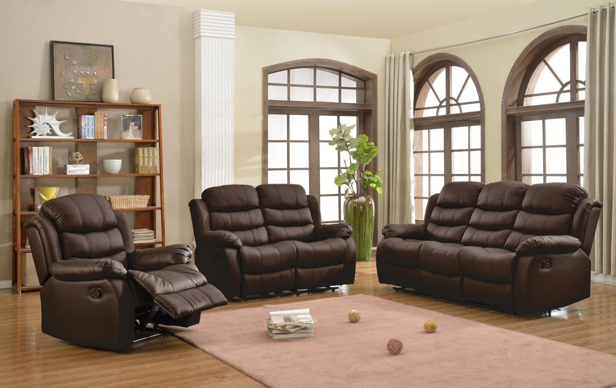 RECLINABLE BEVERLY MARRON 3 CUERPOS