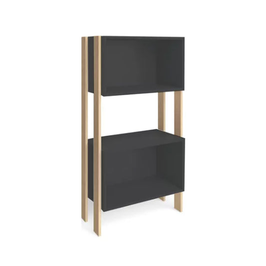 ESTANTERIA 2 NICHOS NEGRO/NATURE