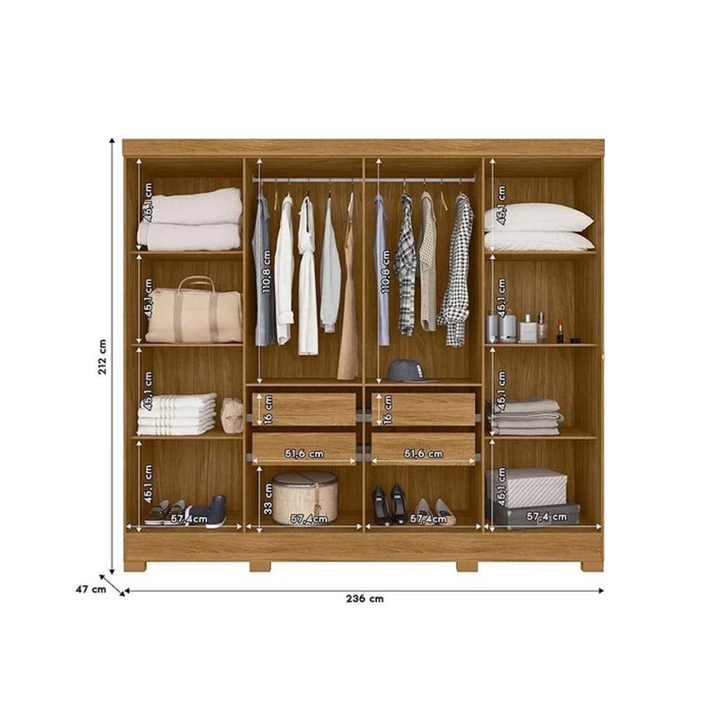 ROPERO DIPLOMATA 8 P. CASTAÑO/VAINILLA